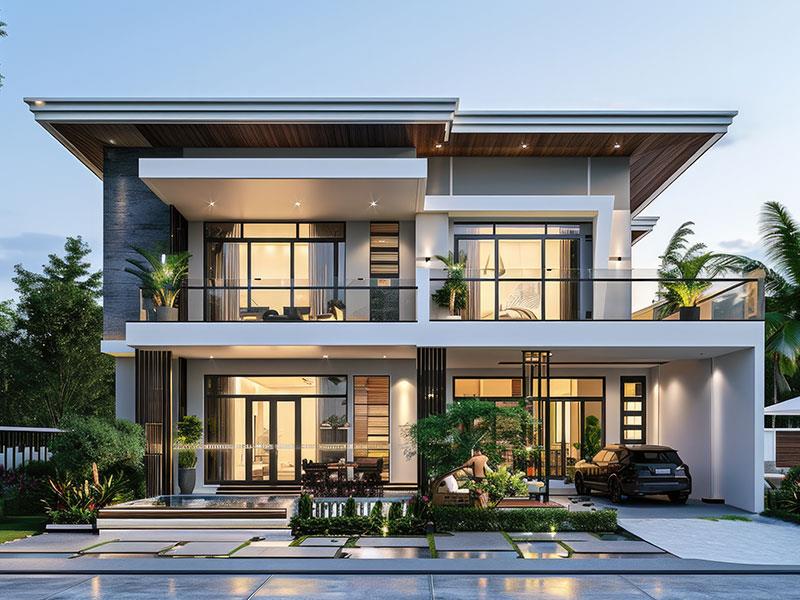 Modern facade of a home